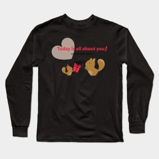 Cute Squirrel birthday gifts Long Sleeve T-Shirt